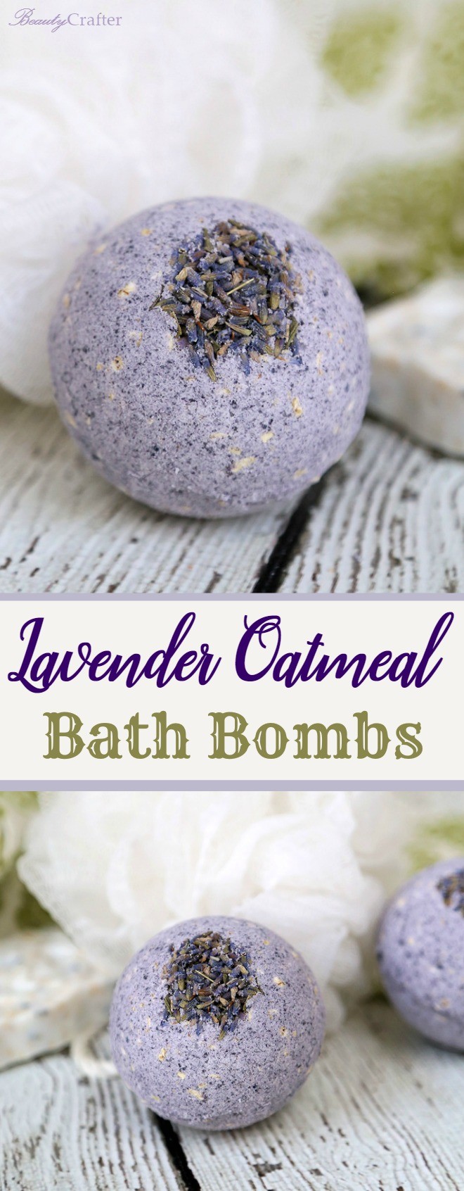 Lavender Oatmeal Bath Bombs Recipe for a relaxing skin soothing bath. Great DIY gift! #bathbombs #lavender #oatmeal #diygift