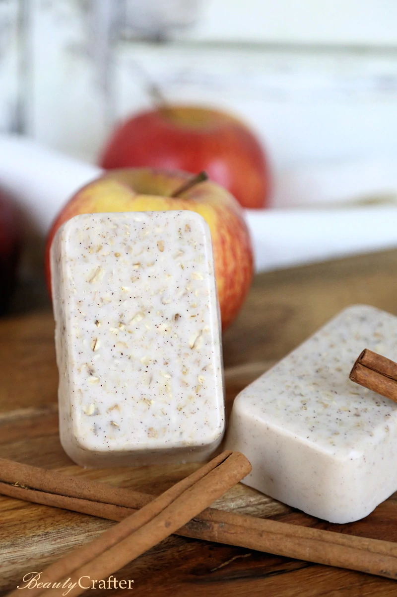 Apple Cinnamon Oatmeal Soap; Easy DIY Soap Recipe for Fall