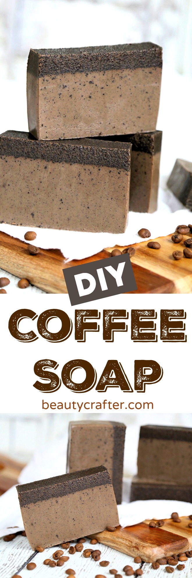 DIY Coffee Soap Recipe - Easy Melt and Pour Coffee Soap, perfect as a homemade gift #crafts #coffee #soap #diy #soapmaking