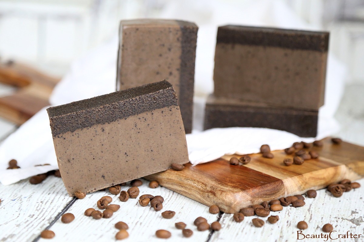 DIY coffee soap recipe - coffee soap bars