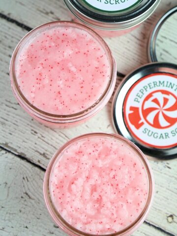 Peppermint Sugar Scrub Recipe with Free Printable Labels