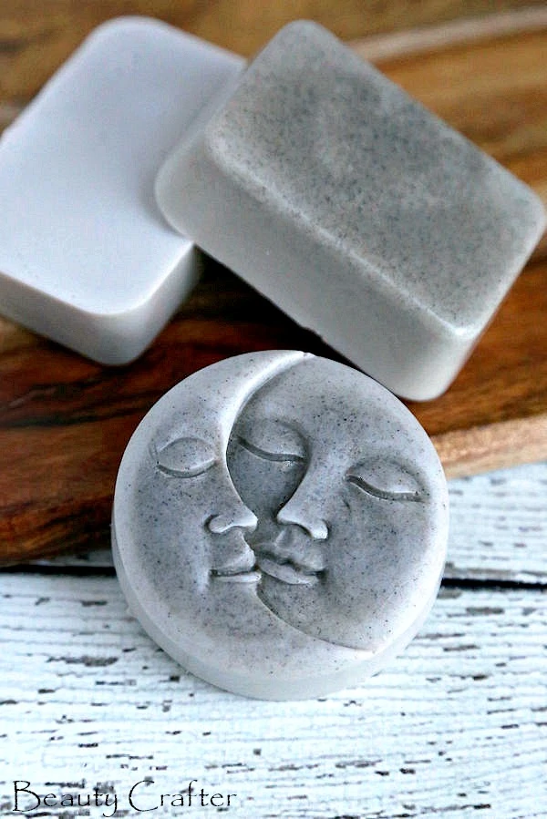 bentonite clay soap made in moon soap mold