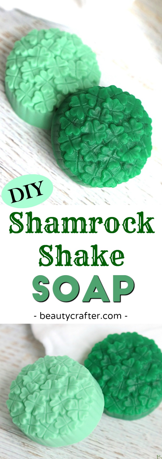 Shamrock Soap, DIY St. Patrick's Day Soap #stpatricksday #shamrock #clovers #soap #soapmaking #crafts