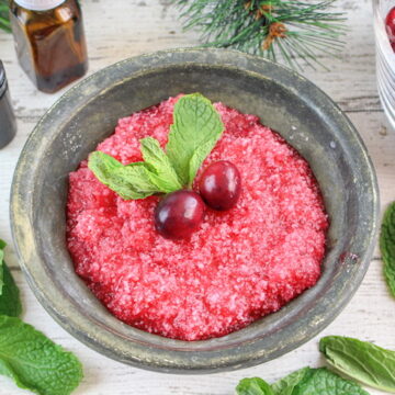 Cranberry Sugar Scrub with Mint