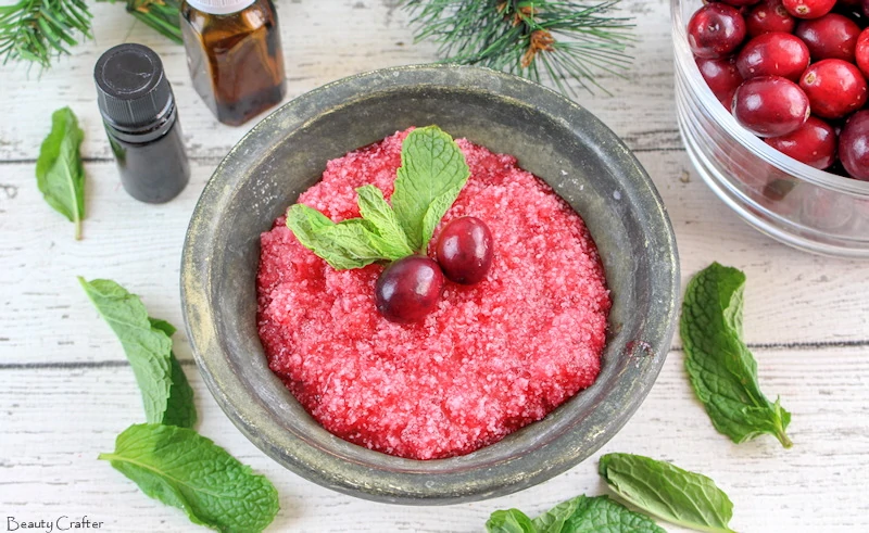 Cranberry Sugar Scrub with Mint