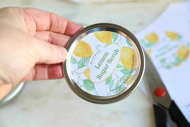 Lemon sugar scrub labels