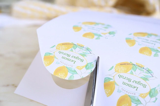 printable labels for lemon scrub