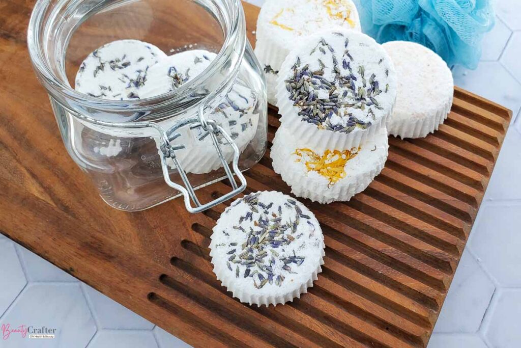 Shower Steamers DIY, made with natural lavender, citrus and eucalyptus oils.