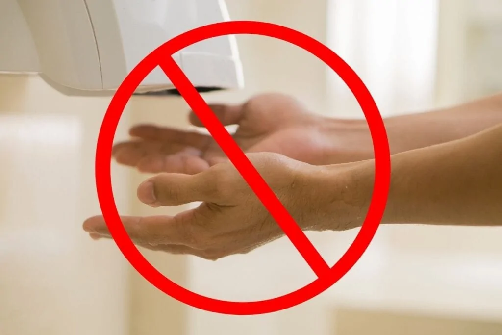 Don't use bathroom hand dryers